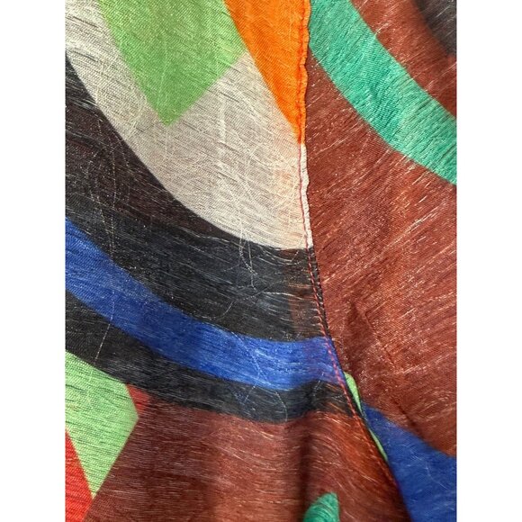 Ali Miles Woven Button Front Jacket Top Wire Collar Artsy Abstract Color Size XL - Picture 9 of 15